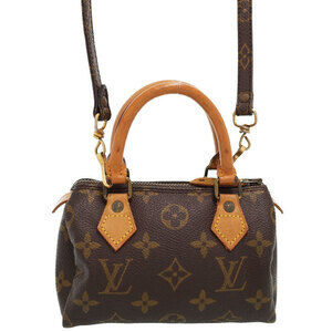 Louis Vuitton Monogram 2way Leather Speedy Bag Brown